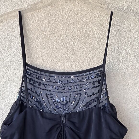 B. Darlin Formal Navy Blue Prom Dress Rhinestone Halter Evening Gown Size 18/19 - Picture 7 of 14